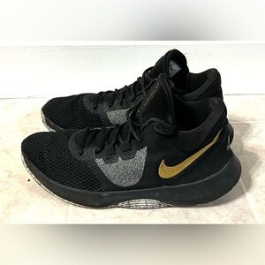 Nike Air Precision II AA7069-090 Black Gold Basketball Shoes Mens Size 8